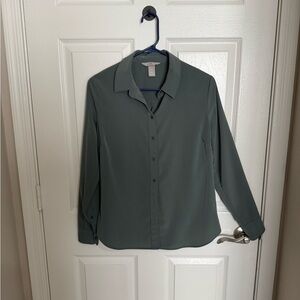 H&M Olive Button-Up Shirt
